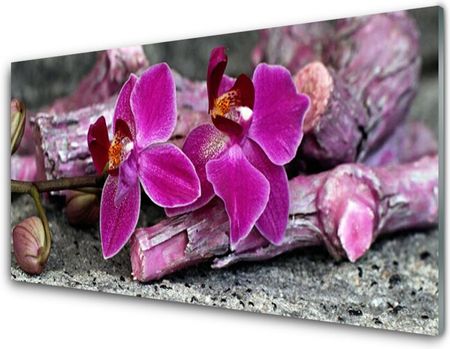 Tulup Obraz Szklany Drewno Kwiaty Roślina Natura 140x70cm (OSHNN54960351)
