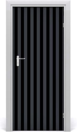 Tulup Naklejka samoprzylepna na drzwi Czarno-szare paski 75x205cm (DOORSTICKERF65387785)