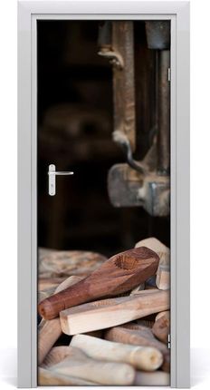 Tulup Naklejka fototapeta na drzwi Drewniane narzędzia 75x205cm (DOORSTICKERF67608906)