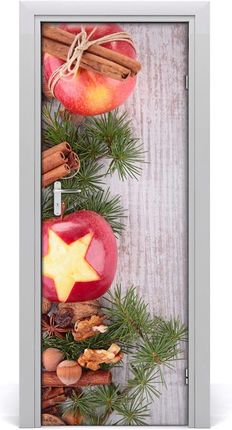 Tulup Naklejka samoprzylepna na drzwi Świąteczne jabłka 85x205cm (DOORSTICKERF68668520)