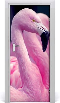 Tulup Naklejka samoprzylepna na drzwi Flamingi 95x205cm (DOORSTICKERF73127657)
