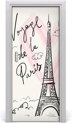 Tulup Naklejka fototapeta na drzwi Wieża Eiffla Paryż 75x205cm (DOORSTICKERF83608370)