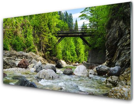 Tulup Obraz Szklany Drewniany Most w Lesie 140x70cm (OSHNN67406600)