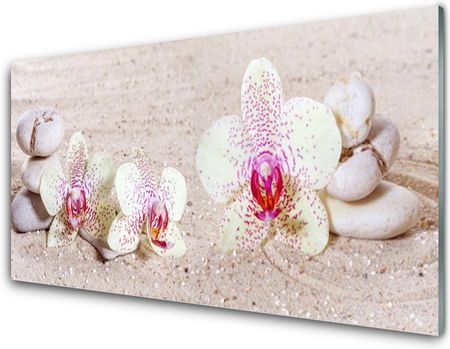 Tulup Obraz Szklany Storczyk Orchidea Piasek 140x70cm (OSHNN68755304)