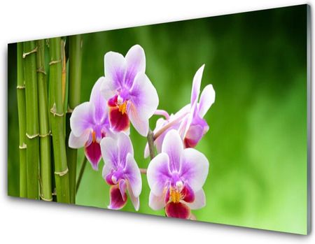 Tulup Obraz Szklany Bambus Storczyk Kwiaty Zen 120x60cm (OSHNN71260094)