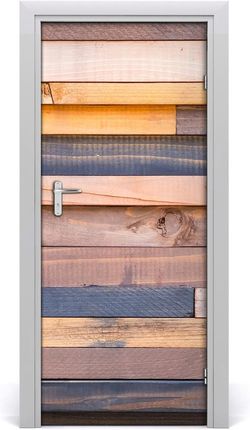 Tulup Naklejka fototapeta na drzwi Drewniana ściana 75x205cm (DOORSTICKERF95769214)
