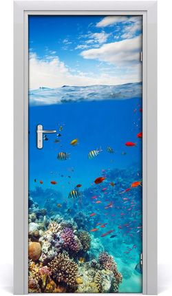 Tulup Naklejka fototapeta na drzwi Rafa koralowa 75x205cm (DOORSTICKERF99741129)