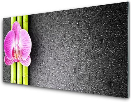 Tulup Obraz Szklany Bambus Kwiaty Orchidea 120x60cm (OSHNN84140152)