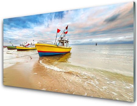 Tulup Obraz Akrylowy Łódki Plaża Morze Krajobraz 120x60cm (PLOAHNN58296304)