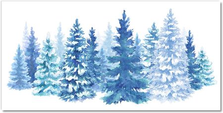 Tulup Obraz na Szkle Choinki Śnieg Święta Zima 100x50cm (OSH2S226631356)