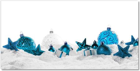 Tulup Obraz Szklany Bombki Święta Ozdoby Śnieg 100x50cm (OSH2S295602591)