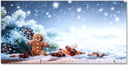 Tulup Obraz Akrylowy Święta Piernik Śnieg Choinka 100x50cm (OAH2S303064787)