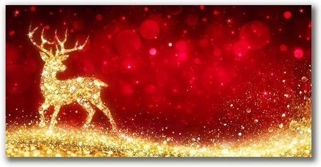 Tulup Obraz na Płótnie Złoty Renifer Święta Dekoracja 120x60cm (OCH231755883)