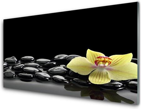 Tulup Panel Szklany Kwiat Kuchnia Czarny 100x50cm (PLPKNN53476359)