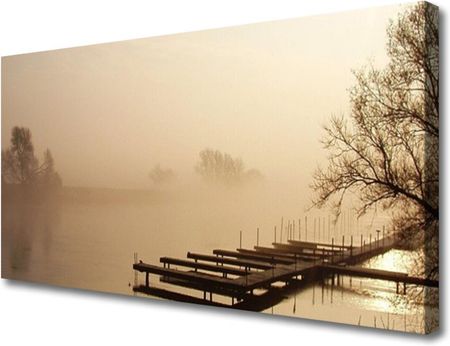 Tulup Obraz na Płótnie Most Woda Mgła Krajobraz 140x70cm (OCHNN1271558)