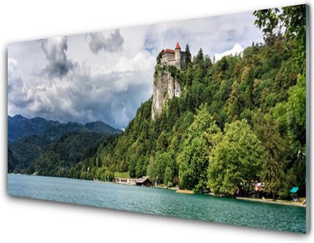 Tulup Panel Szklany Zamek w Górach Las Krajobraz 100x50cm (PLPKNN68070242)