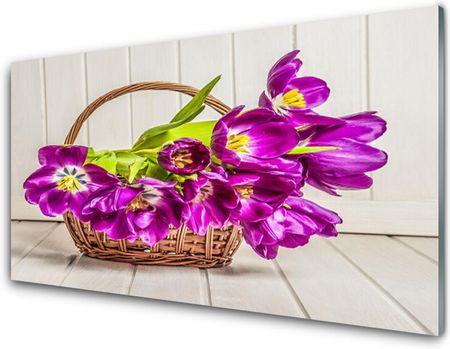 Tulup Panel Szklany Kwiaty w Koszyku 120x60cm (PLPKNN77225807)