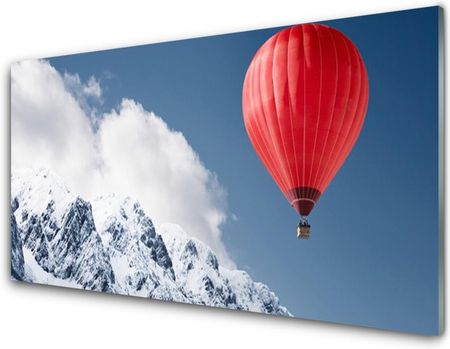 Tulup Panel Szklany Balon Szczyty Gór Zima 100x50cm (PLPKNN77747173)