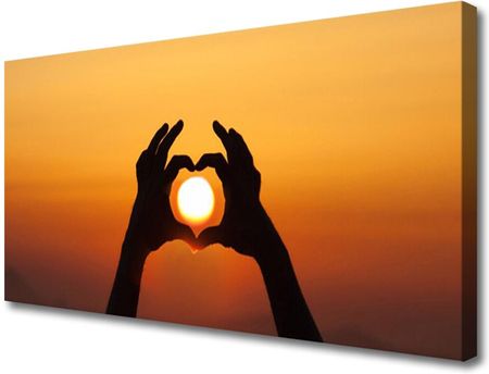 Tulup Obraz Canvas Ręce Serce Słońce Miłość 100x50cm (OCHNN67439395)