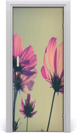Tulup Fototapeta samoprzylepna na drzwi Różowe kwiaty 85x205cm (DOORSTICKERF104707608)