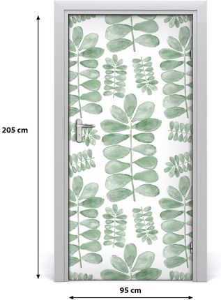Tulup Okleina samoprzylepna na drzwi Liście eukaliptusa 75x205cm (DOORSTICKERF122658073)