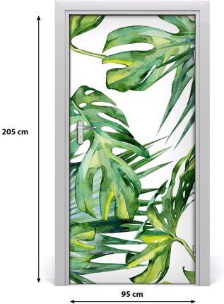 Tulup Okleina samoprzylepna na drzwi Tropikalne liście 85x205cm (DOORSTICKERF126979238)