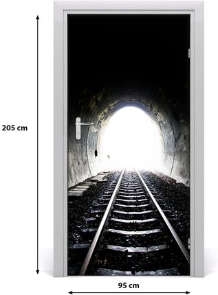Tulup Fototapeta samoprzylepna DRZWI Tunel tory kolejowe 85x205cm (DOORSTICKERF136246382)