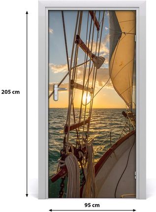 Tulup Fototapeta samoprzylepna na drzwi Jacht na morzu 75x205cm (DOORSTICKERF166132688)
