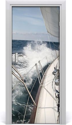 Tulup Fototapeta samoprzylepna na drzwi Jacht na morzu 85x205cm (DOORSTICKERF9693583)