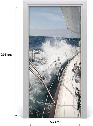 Tulup Fototapeta samoprzylepna na drzwi Jacht na morzu 95x205cm (DOORSTICKERF9693583)