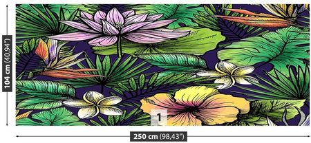 Tulup Fototapeta Tropikalne kwiaty Samoprzylepna 416x254cm (PLFS313695626)