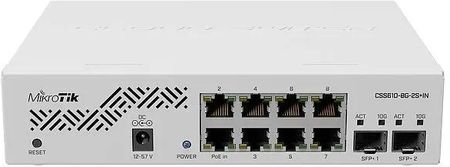 Mikrotik Switch 8x 1000Mb/s 2x SFP+ VLAN (CSS6108G2S+IN)