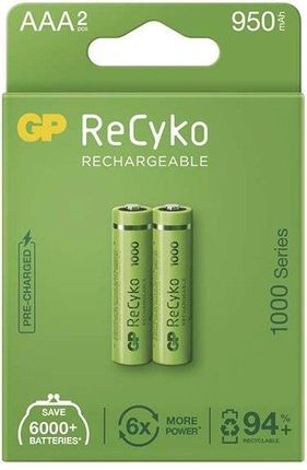 Bateria Ładowanie GP ReCyko, HR03, AAA, 950mAh, NiMH, krabička 2ks (1032122100)