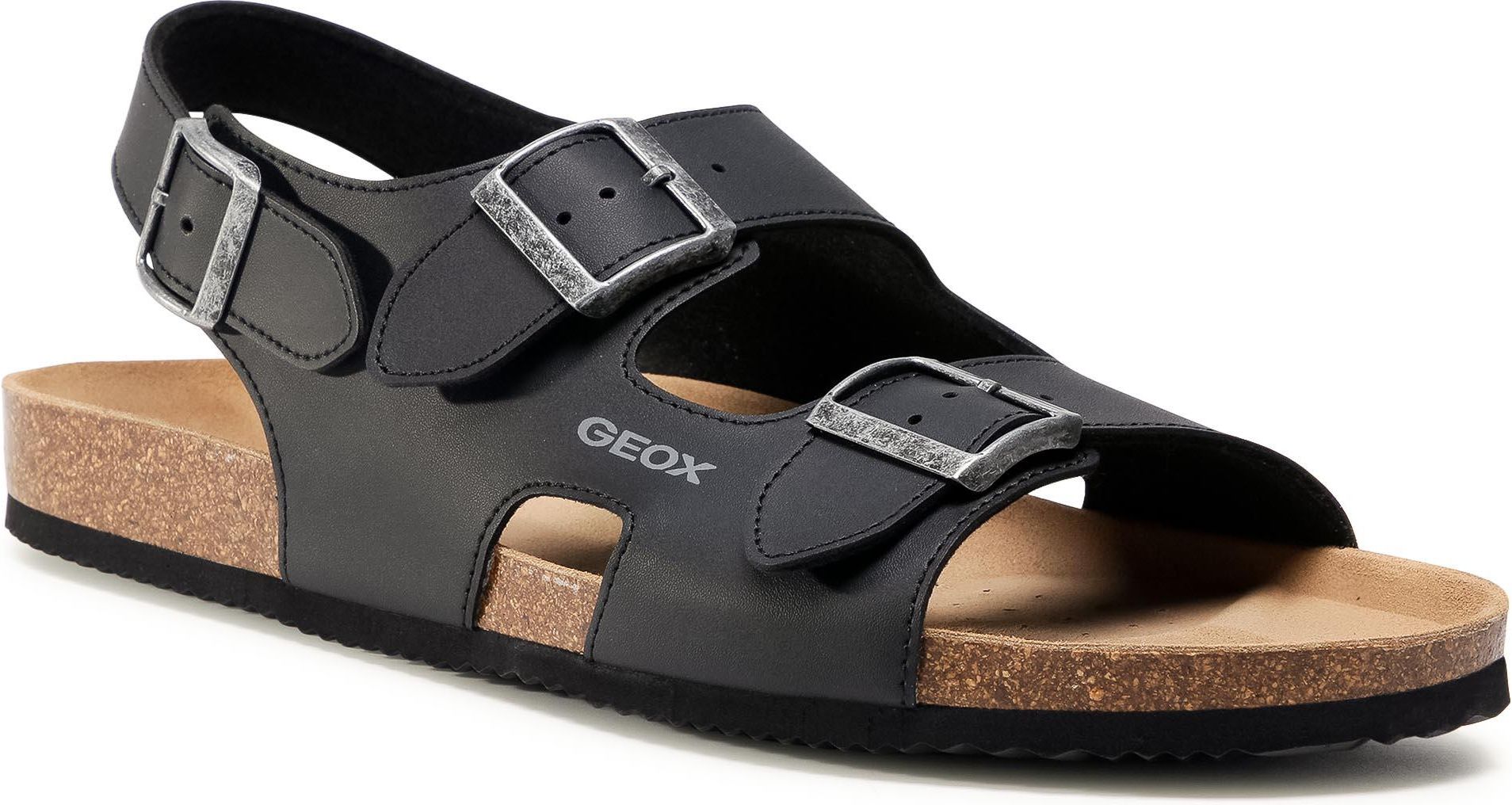 Geox Herren Sandalen U Ghita D – Aus Nubukleder, Leicht, Stoßgedämpft | Ohne Verschluss