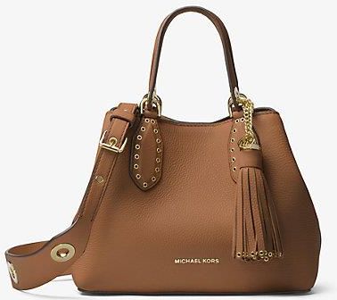 Michael michael kors brooklyn small leather satchel hot sale