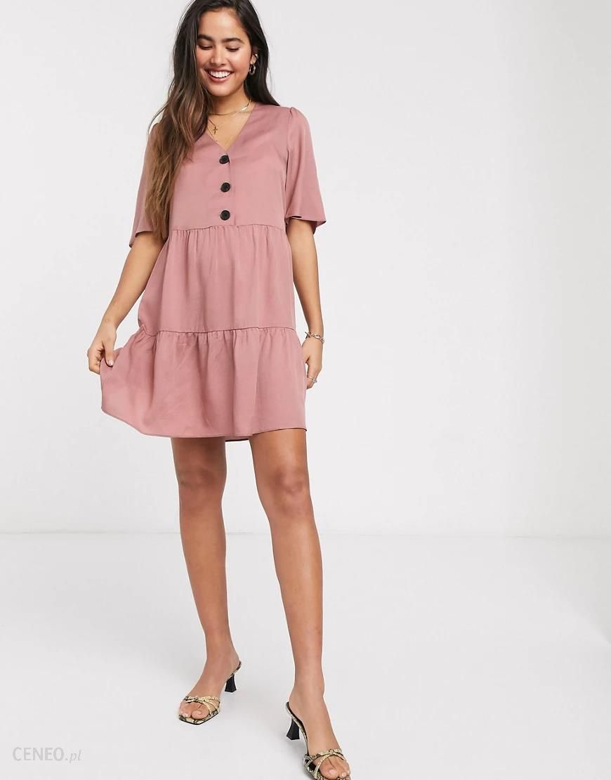 Mango – Różowa luźna sukienka mini zapinana na guziki-Zielony - Ceny i  opinie 