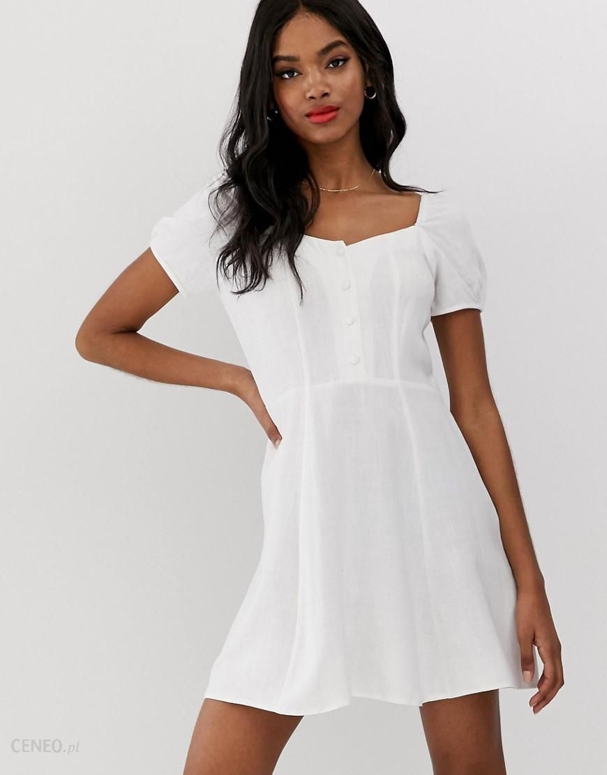 New Look – Biała sukienka w stylu domku na prerii-Kremowy - Ceny i opinie -  