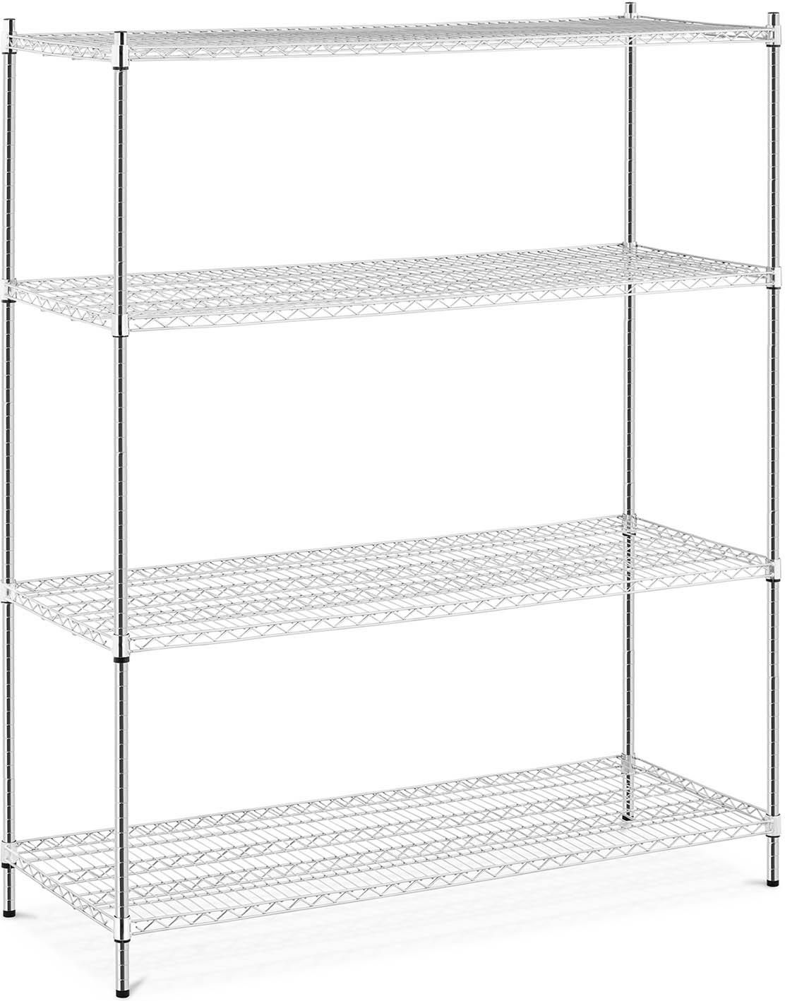 Royal Catering RCMR-1500P19T Opbergrek - Metalen - Zwart 5 Etages en 4 Haken tot 150kg Belasting 55 x 45 x 149,5 cm - Opbergrekken
