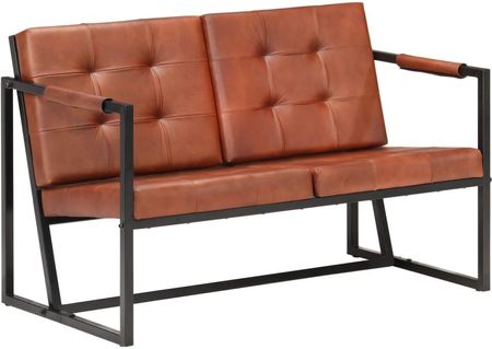 Vidaxl Sofa 2-Osobowa Brązowa Naturalna Skóra Kozia