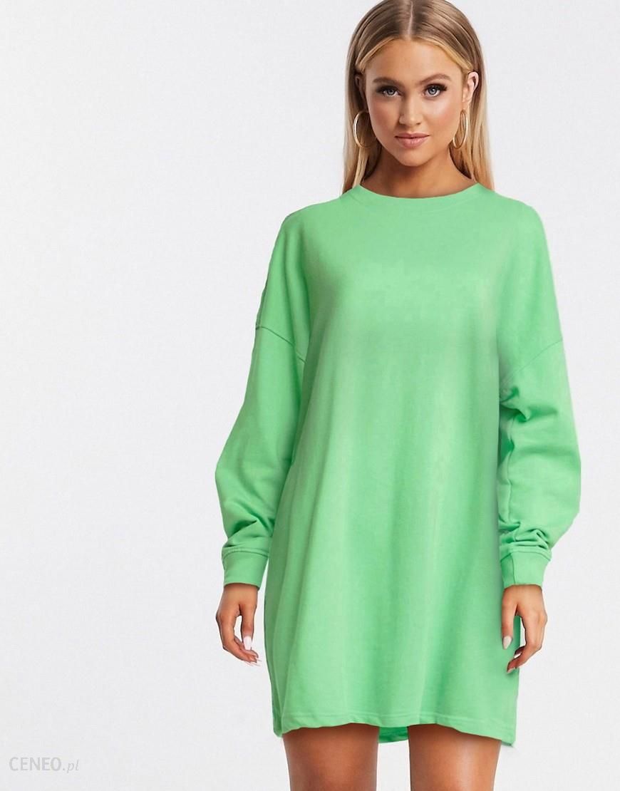 Missguided – Zielona sukienka dresowa-Zielony - Ceny i opinie 
