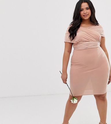 sachin and babi light blue dress Club L London – Plus – Sukienka druhny o długości midi wiązana na wiele  sposobów-Różowy - Ceny i opinie