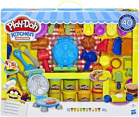 Hasbro Play-Doh Mega Zestaw Kreatywny Grill + 10Tub E2709