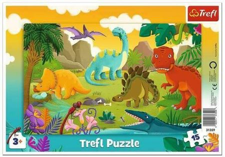 Trefl Puzzle ramkowe 15el. Dinozaury 31359