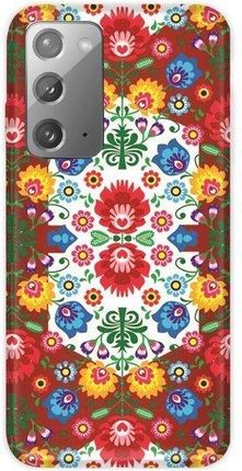 Casegadget Etui Nadruk Słowiańskie Kwiaty Na Czerwonym Samsung Galaxy Note 20
