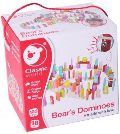 Classic World Drewniane Kolorowe Domino 105 elementów  - zdjęcie 2