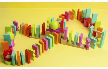 Classic World Drewniane Kolorowe Domino 105 elementów  - zdjęcie 4