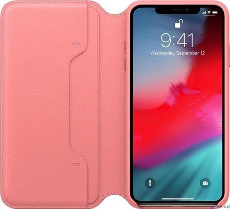 Apple LEATHER FOLIO CASE MRX62ZM/A IPHONE XS MAX ZGASZONY RÓŻ