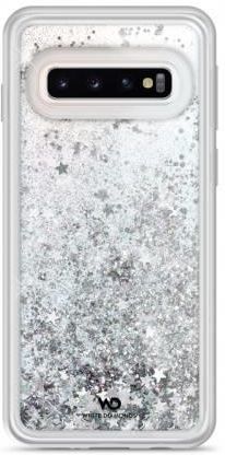 Hama White Diamonds Sparkle Case Samsung Galaxy S10 Srebrne Gwiazdki