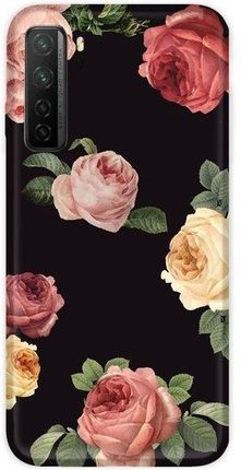 Casegadget Etui Nadruk Róże Na Czarnym Huawei P40 Lite 5G