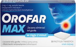 Zdjęcie Orofar MAX Pastylki do ssania na ostry ból gardła 30 szt. - Łeba